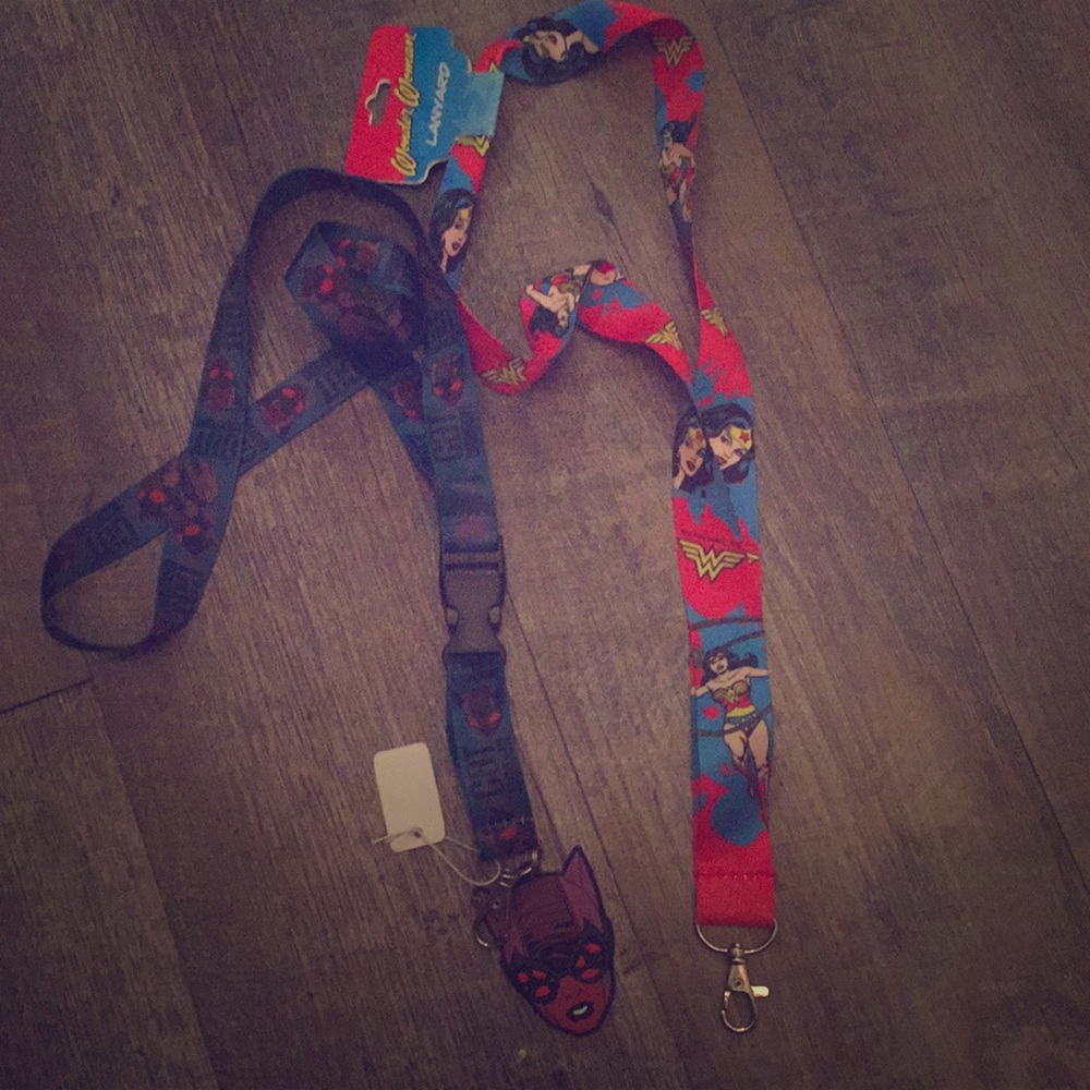 Wonder Woman and Cat Woman Lanyard Set